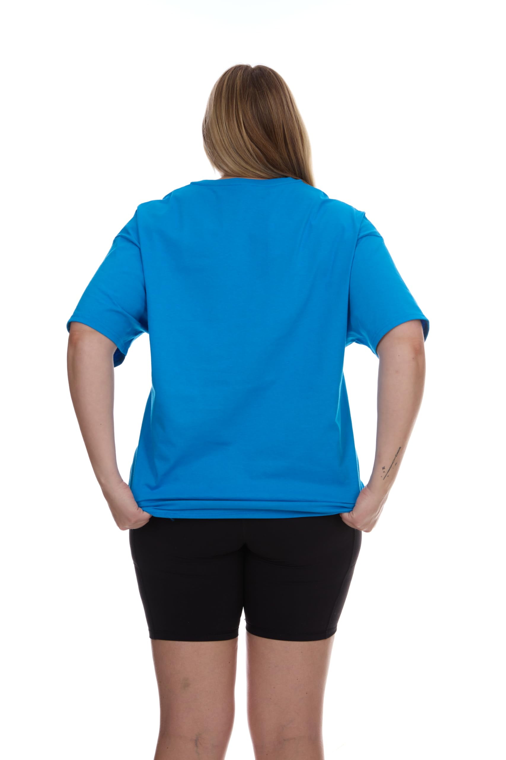 BILLIONHATS 12 Pack Womens Oversized Cotton T-Shirts, Crew Neck Short Sleeve Baggy Loose Tops Oversize Tees Color Assorted, Size 5X-Large
