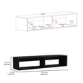 thumbnail image 3 of Rockwood Floating TV Stand with Open Storage Shelves and Cable Management Black, 3 of 4
