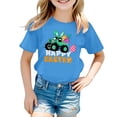 thumbnail image 4 of MUXiin Girls Easter Shirt Size 10-12 Rabbit Tops Egg Short Sleeve Tee for Toddler Easter Day Happy Easter Preppy Tops Summer Clothes for Girls Easter Gifts for Kids(Sky Blue,4-5 Years), 4 of 5