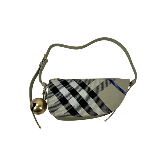 Pre-Owned Burberry Jacquard Check Mini Shield Sling Bag Lichen Shoulder Bag