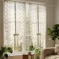 thumbnail image 4 of Rod Pocket Scalloped Floral Embroidered Sheer Curtain,Tie Up Light Filtering Balloon Window Drape for Bedroom,Living Room,Kitchen,Cafe Decor, 4 of 6