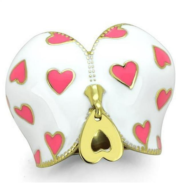 Alamode TK1622-6 Bague en Acier Inoxydable Or IP pour Femmes avec Époxy Multicolore - Taille 6