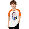 thumbnail image 5 of Favoffer Boys And Girls Orange Festival Short Sleeve Shirts Western Aztec Print Fit Tops Fall Casual Fashion Round Neck Blouses 3-14Y, 5 of 9