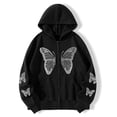 thumbnail image 2 of XIAOCHA Men's Rhinestone Butterfly Hoodie Oversized Long Sleeve Hooded Zip Up Sweatshirt Soft Streetwear Casual Hoodies, 2 of 5