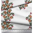 thumbnail image 2 of Soimoi Georgette Viscose Fabric Leaves & Floral Block Print Sewing Fabric Yard 42 Inch Wide, 2 of 3
