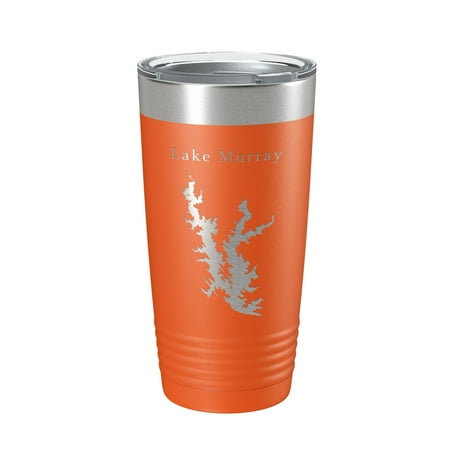 

Lake Murray Map Tumbler Travel Mug Insulated Laser Engraved Coffee Cup Oklahoma 20 oz Orange