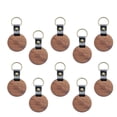 thumbnail image 4 of 10 Uds. De llaveros de madera en blanco de cuero PU, regalos DIY, accesorios ligeros grabados Redondo perfke Llavero, 4 of 9