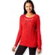 thumbnail image 1 of Suéter de punto trenzado adornado Grace Elements para mujer rojo extra pequeño, 1 of 1