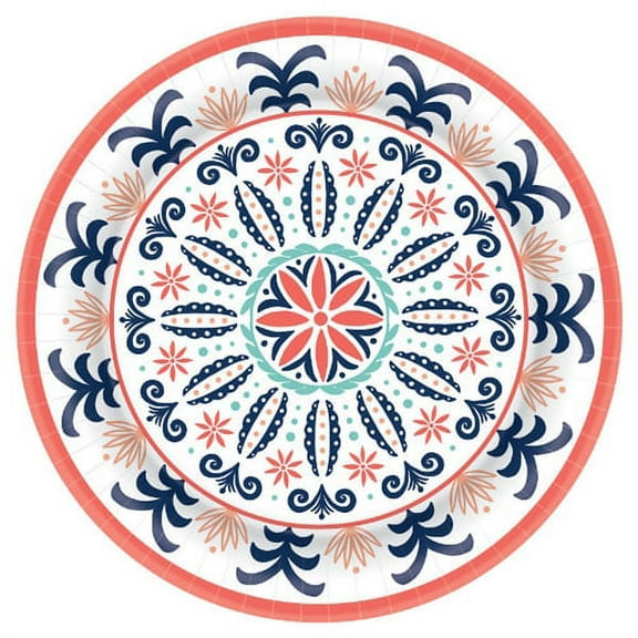 Pantone Living Coral Theme Party 10" Banquet Plates MEDALLION