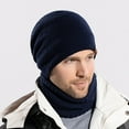 thumbnail image 4 of 3 Pcs Men Winter Beanie Hat Casual Scarf and Touch Screen Gloves Set for Men, 4 of 5