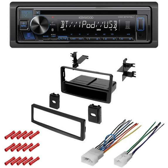 KIT8466 Kenwood Car Stereo with Bluetooth for 2003-2006 Toyota Tundra w/ Single DIN Car Stereo Installation Kit CD/AM/FM Receiver USB Aux, Dual Phone Connection, Pandora/Spotify/iHeartRadio Control
