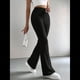 thumbnail image 4 of Pantalones Anchos de Pierna para Mujer, de Cintura Alta, para Estar en Casa, con Cintura Elástica, para Otoño e Invierno, Informales, de Punto Negro S, 4 of 10