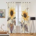 thumbnail image 2 of Kitchen Curtains 84 Inch Length 2 Panels, Sunflower Grommets Window Treatment Curtain, Yellow Summer Botanical Floral Farmhouse Thermal Curtains Drapes for Living Room/Bathroom, 2 of 9