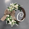 thumbnail image 4 of Lomubue Wreath Pendant Easy to Hang 40cm Last Name Design Front Door Wreath with Bowknot Home Decor, 4 of 10