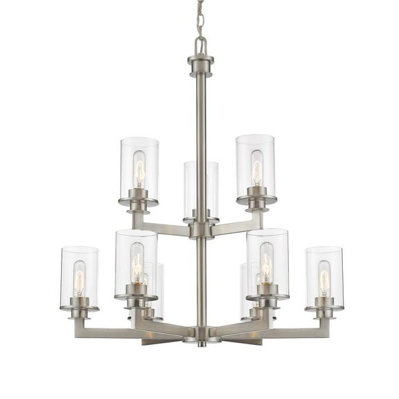 Z-Lite Savannah 9 Light Chandelier in Brushed Nickel
