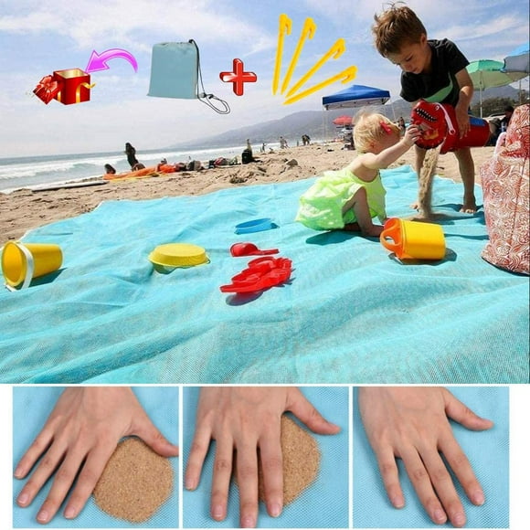 Sand Free Beach Mat Blanket Sand Proof Magic Sandless Sand Dirt & Dust Disappear Fast Dry Easy to Clean Waterproof Rug Avoid Sand Dirt and Grass Keep Everything Clean