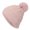Pink, variant on Slouchy Chunky Knit Beanie Hat with Pom Pom Cozy Winter Bobble Hat for Women and Men Blue