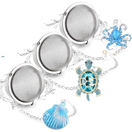 Tea In ser Loose Leaf Tea Steeper Tea Ball Stainless Steel Mesh Tea Strainer Turtle Octopus Shell Pendant Tea Filter with Extended Chain Hook Tea Strainer Tea Dif sers for Loose Tea