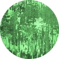 thumbnail image 1 of Ahgly Company Indoor Round Abstract Emerald Green Modern Area Rugs, 4' Round, 1 of 4