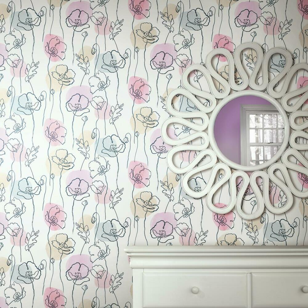 Lisa Audit Modern Poppy Peel and Stick Wallpaper