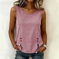 thumbnail image 2 of VBVC Women's Gingham Side Slit Tank Top, Ladies' Sleeveless Blouse, Casual Button Detail Shirt For Women,Red,S-3XL, 2 of 10