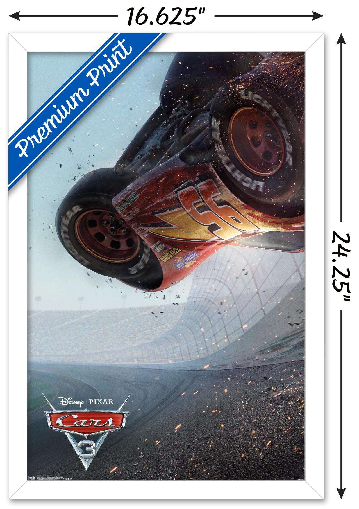 Disney Pixar Cars 3 - One Sheet Wall Poster, 14.725" x 22.375", Framed