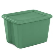 Sterilite Large Storage Bin, 18 Gallon Plastic Storage Container with Snap-On Lid, Bright Green