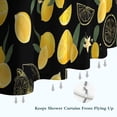thumbnail image 6 of Yellow Lemon Fruit Slices Black Pattern Shower Curtain 72"x84" ,Bathroom Decorative Shower Curtains Set with 12 Hooks,Modern Waterproof Washable Shower Curtain, 6 of 6