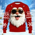 thumbnail image 2 of Telankuip Christmas Sweatshirts for Men 2025 Funny Santa Claus 3D Printed Sweatshirt Crewneck Hoodless Xmas Holiday Long Sleeve Pullover Tops for Winter Red1 M, 2 of 3