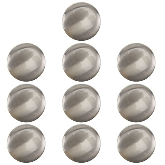HOMEMAXS  10 PCS Single Hole Round Handle Pull Drawer Pulls Cabinets Silver