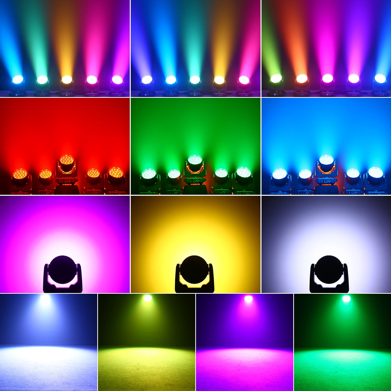 2Pack LED 19x15w RGBW 4 in1 8500K Moving Head Wash Beam Light,Sound Activated DJ Disco Stage Light for Karaoke Dance Hall KTV Bar