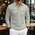 thumbnail image 6 of WULMLEO Men's Long Sleeve Polo Shirts 2026 Fashion Casual Polo T Shirt Slim Fit Shirt Collared Office Work Golf Polo Shirt Gray S, 6 of 8