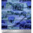 thumbnail image 1 of Soimoi Cotton Voile Fabric tree & elephant Animal Decor Fabric Printed Yard 56 Inch Wide, 1 of 1