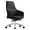 Black, variant on LeisureMod Celeste Mid-Century Modern Office Chair in Upholstered Faux Leather and Iron Frame with Swivel and Tilt (Black)