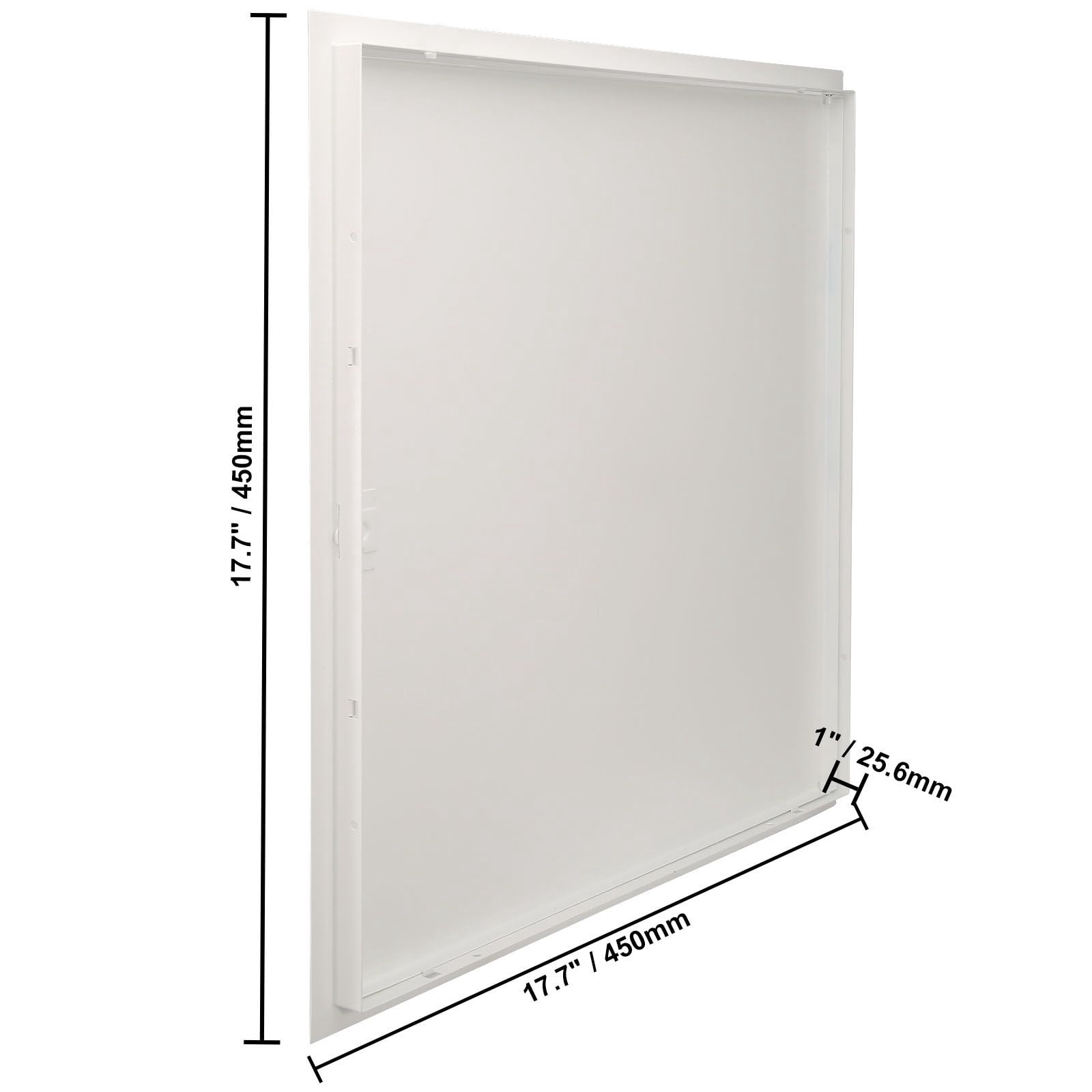 16x16 Inch Galvanized Steel Access Panel, White Baked Paint, Stainless Steel Cam Latch & Pin Hinges, 165° Opening, for Ceiling, Wall, Plumbing & Electrical