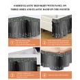 thumbnail image 6 of Black Grey Wrap Around Bed Skirts for King Bed 16" Drop,Bed Skirt with Adjustable Elastic Belt Dust Ruffle Bed Valance for Bedroom Hotel Luxury Modern Abstract Diamond Luxury Gradient Bed Frame Cover, 6 of 7