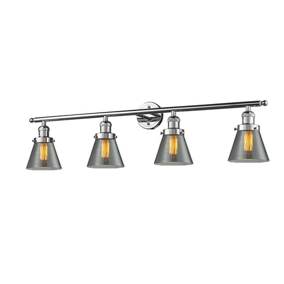 Innovations 4-LT LED Small Cone 42.25" Bathroom Fixture - Polished Chrome - 215-PC-G63-LED