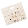 thumbnail image 1 of Juego de Aretes de Cristal Sunnimix para Mujer y Niña Oro, 1 of 8
