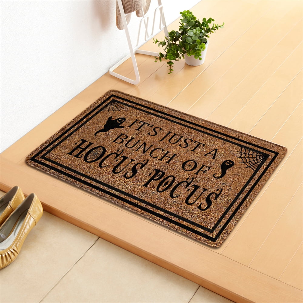 Clearance! Latady Halloween Doormat Blanket Welcome Home Front Door Decorations Halloween Decor Pumpkin Hhost Witch Door Mat Anti-Slip Bottom Indoor Outdoor Carpet