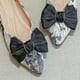 thumbnail image 3 of Zapatos Planos con Lazo para Mujer Likrtyny Punta Puntiaguda Suela Suave Étnico Negro 36, 3 of 9