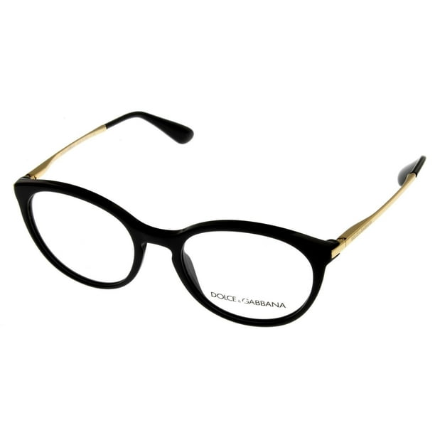 Dolce & Gabbana Eyeglasses Frame Women Black Gold Round DG3242 501 - Dolce & Gabbana Eyeglasses Frame Women Black Gold Round DG3242 501 -