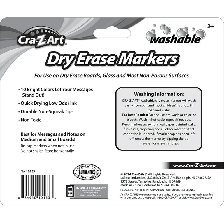 Cra-Z-Art Washable School Dry Erase Board Markers, 10 Count 