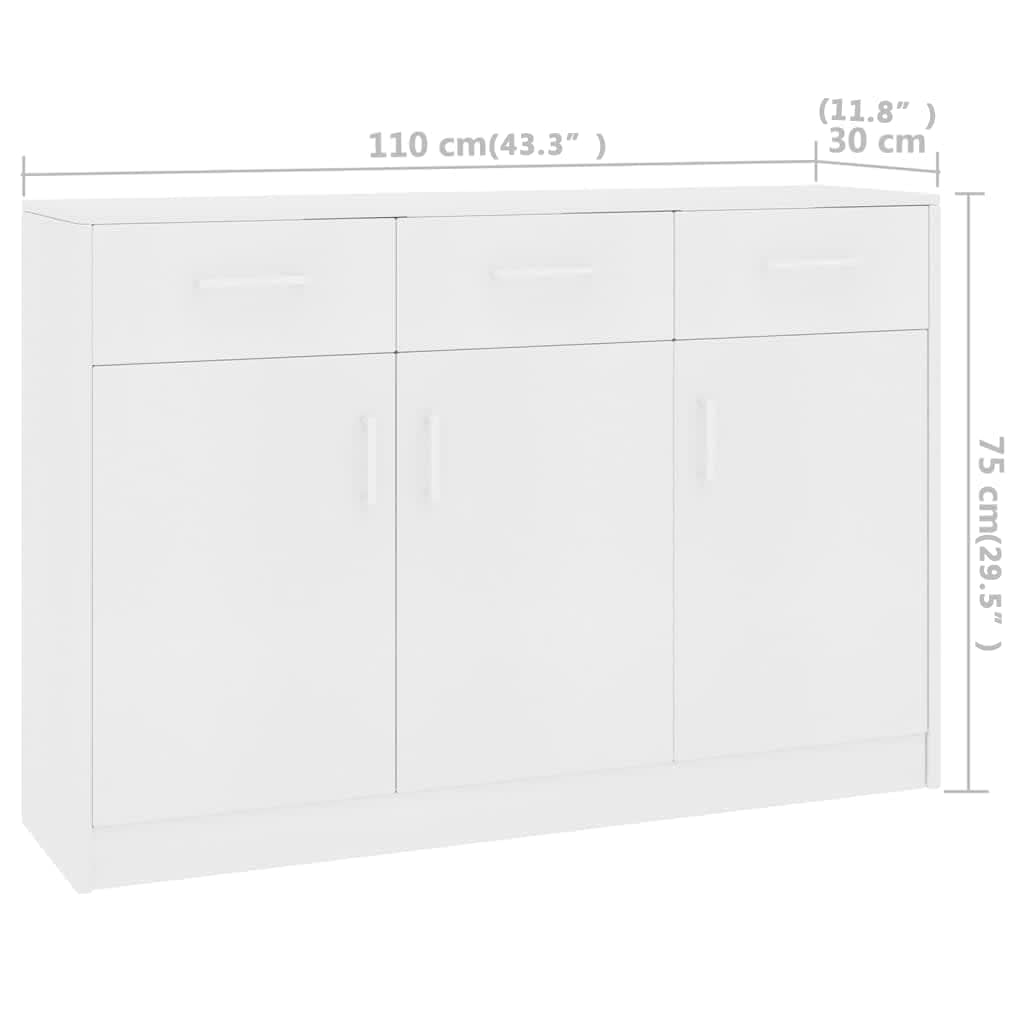 Kepooman Modern Buffet Cabinet with 3 Doors and 3 Drawers, Storage Sideboard Cabinet for Kitchen, White Kepooman Modern Buffet Cabinet with 3 Doors and 3 Drawers, Storage Sideboard Cabinet for Kitchen, White