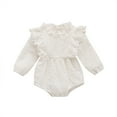 thumbnail image 1 of Felwors Barboteuse à Manches Longues d'Automne en Coton Uni pour Bébés Filles, Justaucorps, Vêtements, 1 of 6