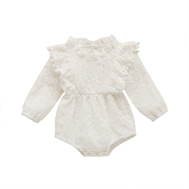 Felwors Barboteuse à Manches Longues d'Automne en Coton Uni pour Bébés Filles, Justaucorps, Vêtements