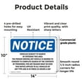 thumbnail image 2 of (2 Pack) Vehicles Subject To Search By Entering This OSHA Notice Sign 14 Inch X 10 Inch Plastic Sign, Weather Resistant, UV Protected for Workplace, Business, and Construction Site,, 2 of 8