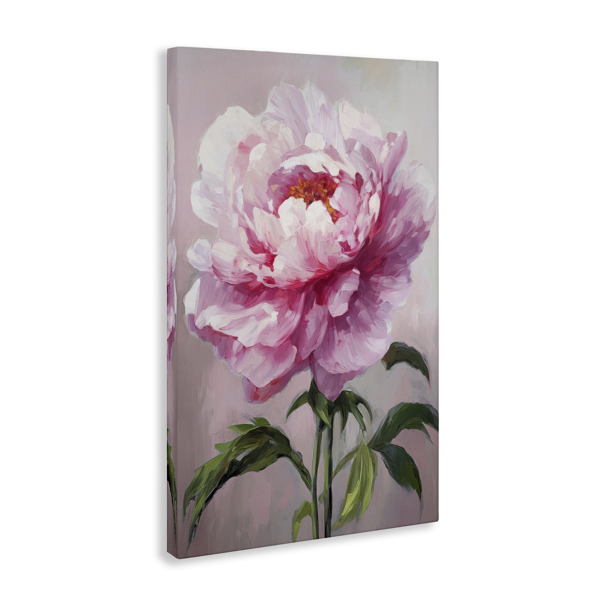 Stupell Industries Pink Blooming Floral Botanical & Floral Painting Gallery Wrapped Canvas Art Print Wall Art, 16 x 24