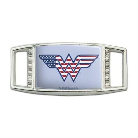 

Wonder Woman USA American Flag Logo Rectangular Shoe Shoelace Shoe Lace Tag Runner Gym Charm Decoration