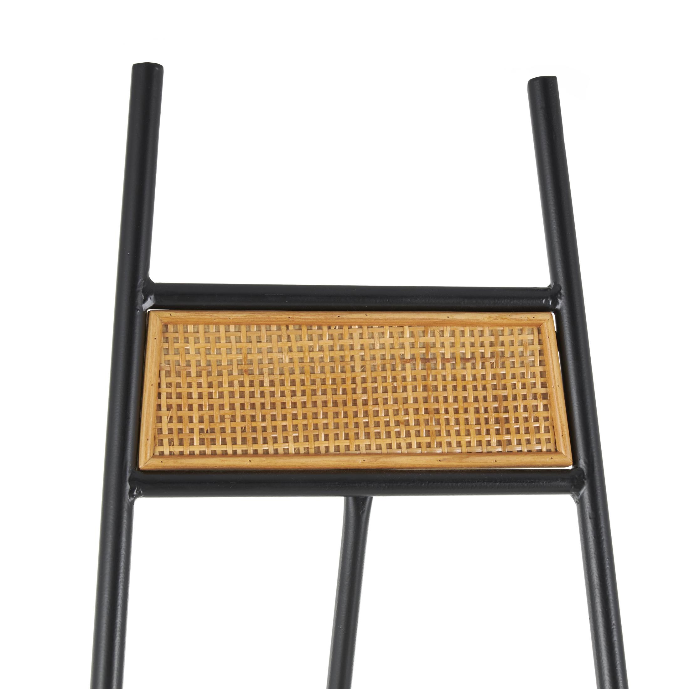 DecMode 19" x 58" Black Metal Floor 2 Tier Easel with Wood Accents, 1-Piece