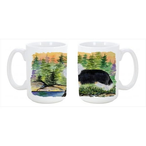 Collie Dishwasher Safe Microwavable Ceramic Coffee Mug 15 oz.